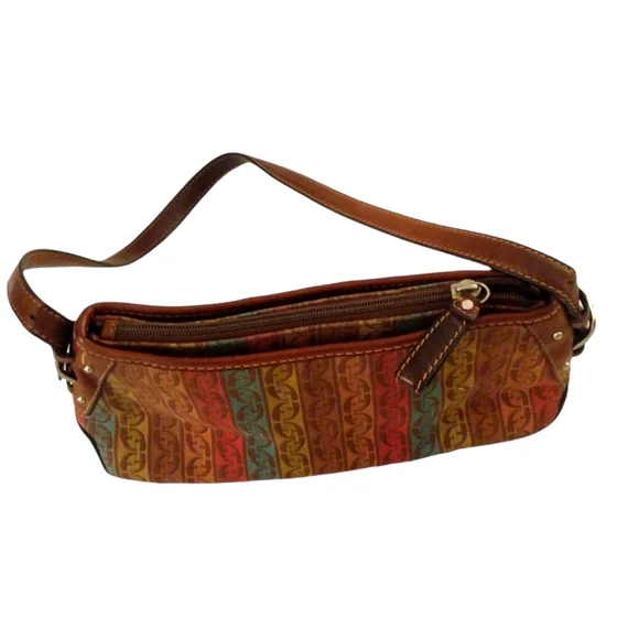 Fossil Boho small shoulder bag multi color. Multi Colors Leather Trim Bag - Picture 4 of 9